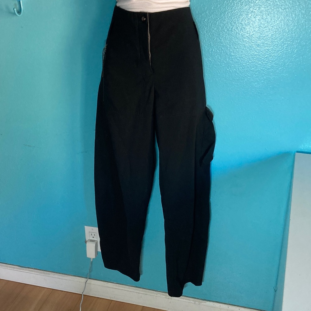 Annette Görtz Vintage Black Dress Pants w/Pocket German 40 US Size 10 Button Fly